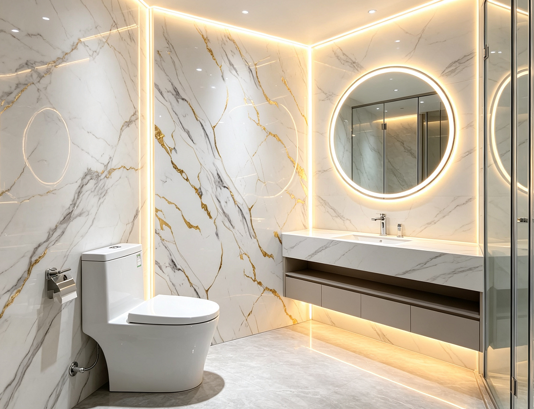 PVC marble wet room