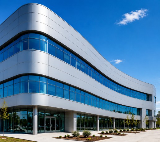 Aluminum composite panel curtain wall facade